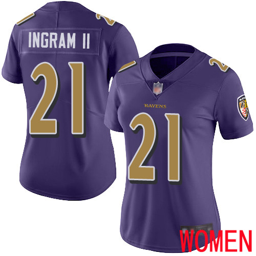 Baltimore Ravens Limited Purple Women Mark Ingram II Jersey NFL Football #21 Rush Vapor Untouchable